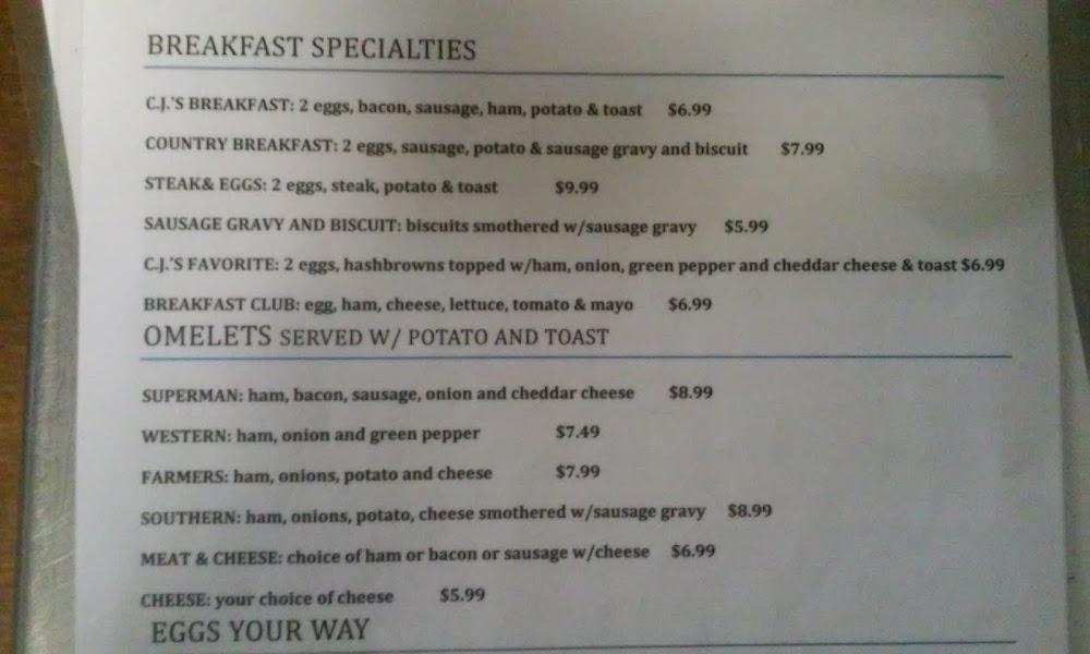 CJ's Cafe Menu image 3